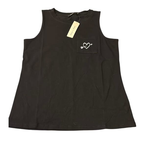 Doe & Rae Black Fitted Sleeveless Muscle Tee-NWT - Picture 3 of 5